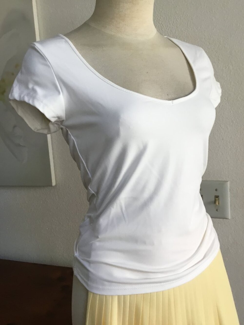 SHOSHO Super Soft Top Tee T-Shirt Scoop Neck Short Sleeve Fitted Stretch Various